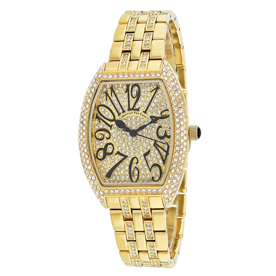 Christian Van Sant - Đồng Hồ Nữ Christian Van Sant Elegant Sparkle Quartz Watch CV0261 Màu Vàng Gold - Vua Hàng Hiệu