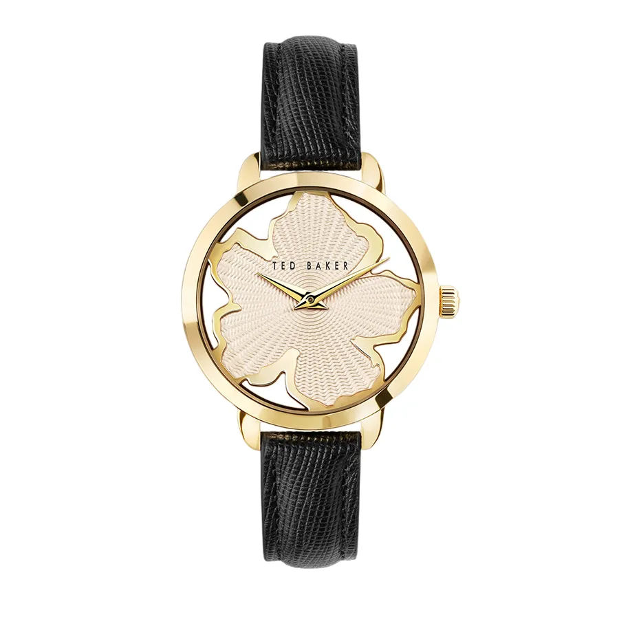 Đồng hồ Anh - Đồng Hồ Nữ Ted Baker BKPLIS304 Magnolia Dial Leather Strap Watch Màu Đen Vàng - Vua Hàng Hiệu