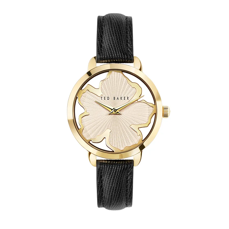 Ted Baker - Đồng Hồ Nữ Ted Baker BKPLIS304 Magnolia Dial Leather Strap Watch Màu Đen Vàng - Vua Hàng Hiệu