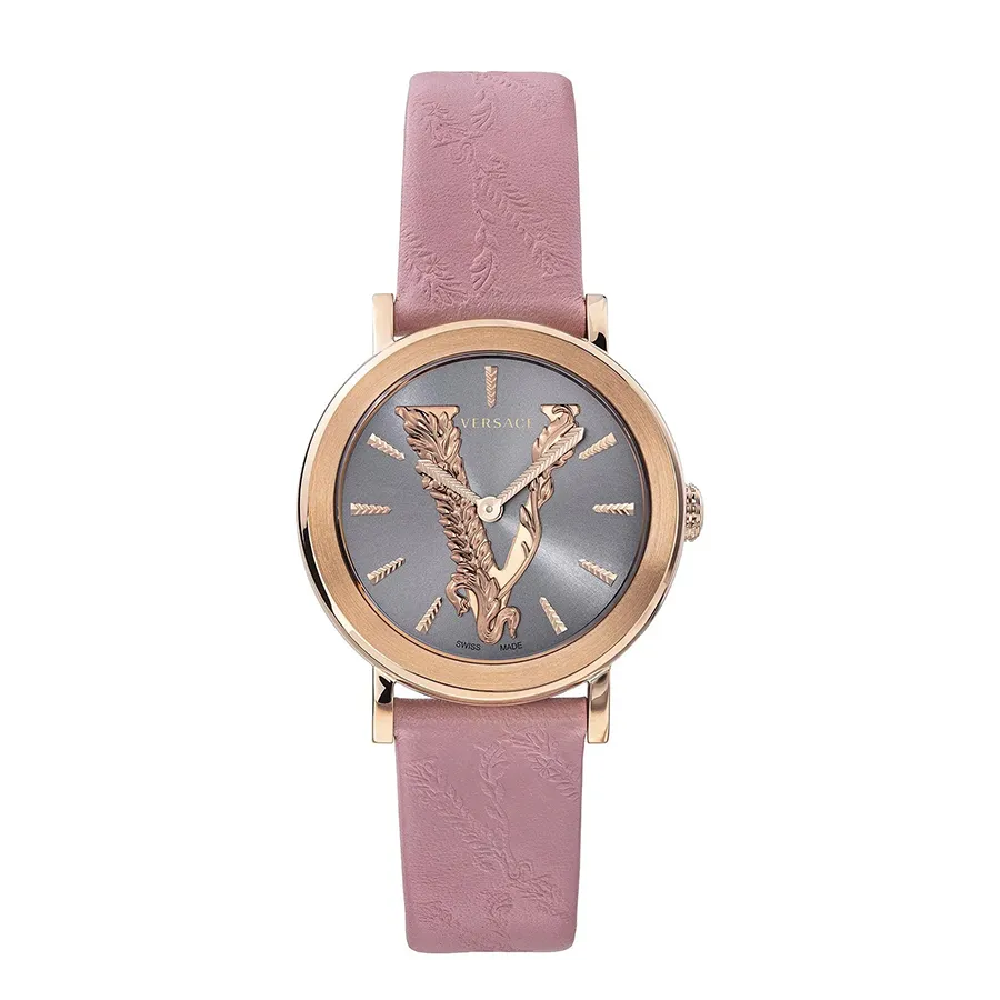 Đồng hồ Hồng - Đồng Hồ Nữ Versace Virtus Pink Leather Strap Watch VEHC00319 Màu Hồng - Vua Hàng Hiệu
