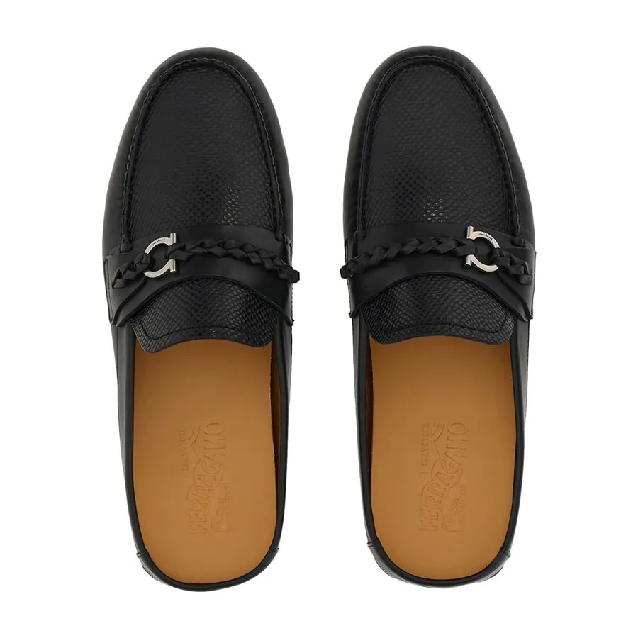 Salvatore Ferragamo｜MULES (759947 021169) Ferragamo Salvatore Ferragamo Men's Black Leather Gancini
