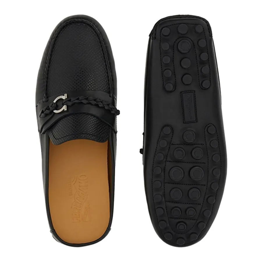 Salvatore Ferragamo｜MULES (759947 021169) Ferragamo Salvatore Ferragamo Men's Black Leather Gancini
