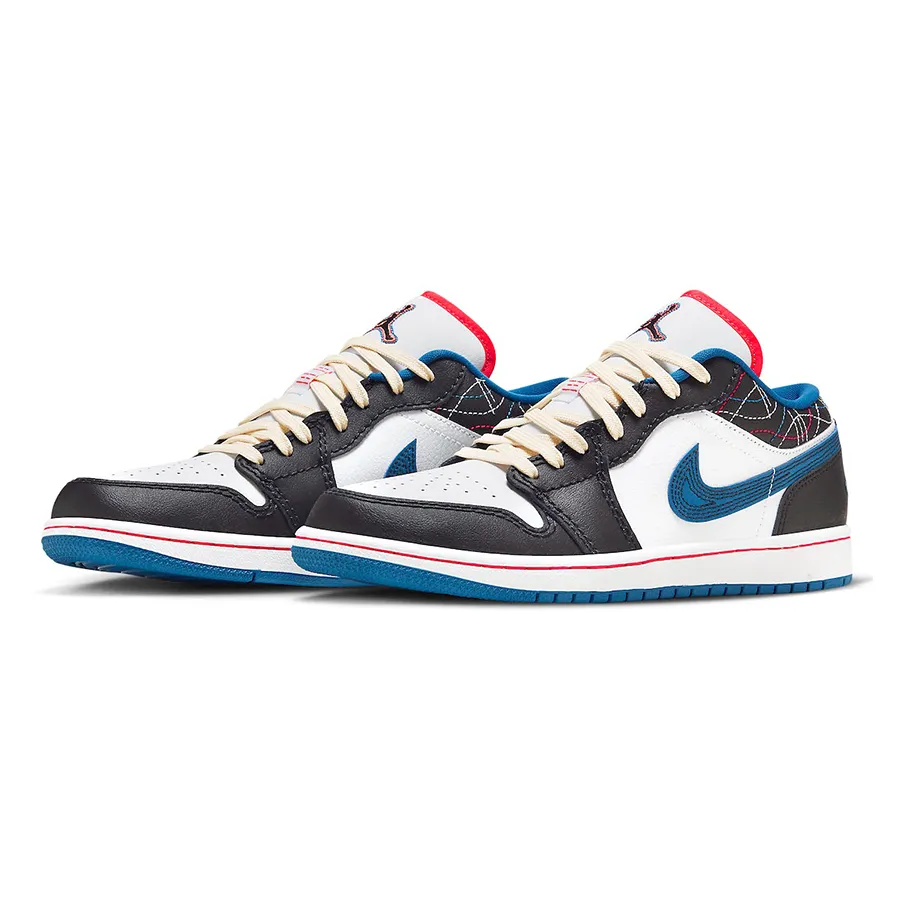 Giày Phối màu - Giày Thể Thao Nike Air Jordan 1 Low Blue Sashiko FV3622-141 Phối Màu Size 42 - Vua Hàng Hiệu