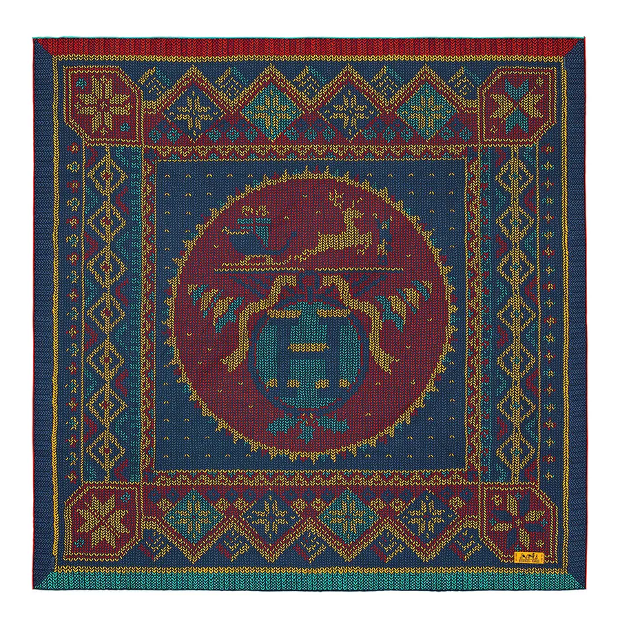 Thời trang Hermès - Khăn Hermès Scarf Carre90 Red MultiColor Phối Màu - Vua Hàng Hiệu