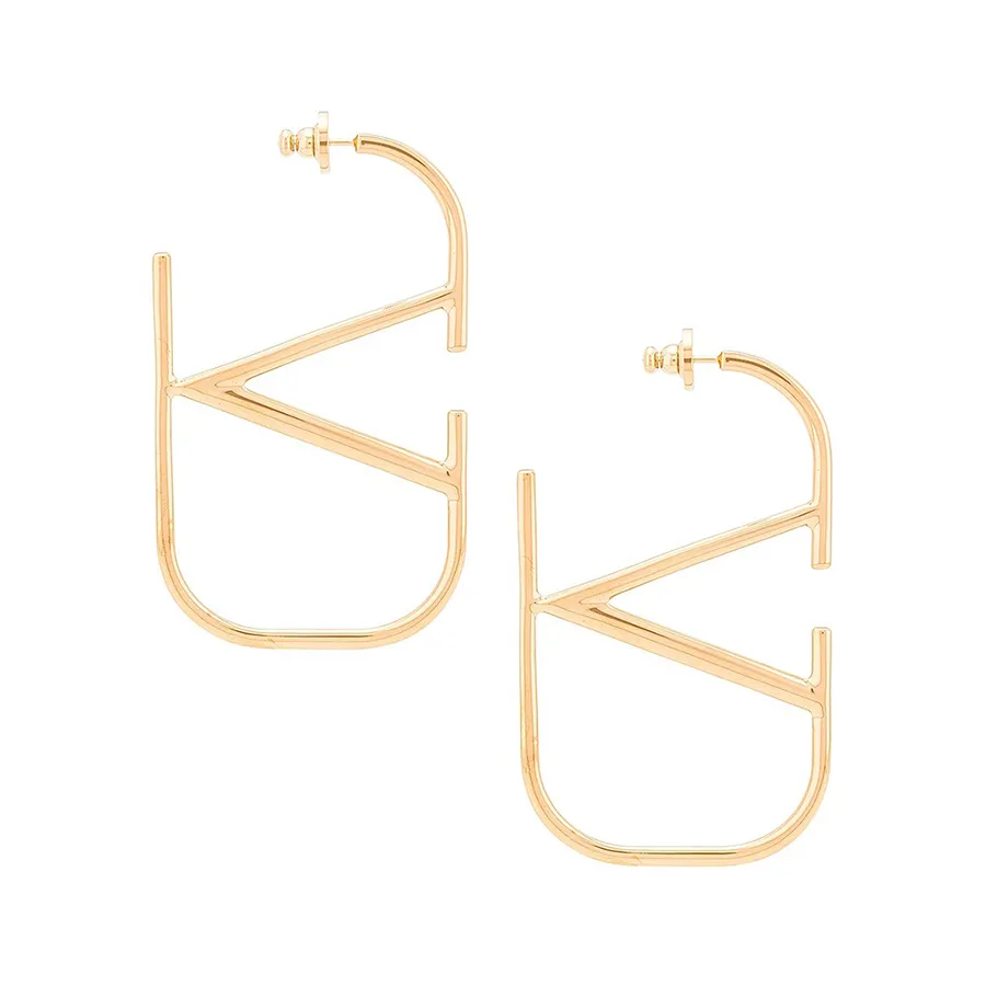 Trang sức Valentino - Khuyên Tai Nữ Valentino Vlogo Earrings Màu Vàng - Vua Hàng Hiệu