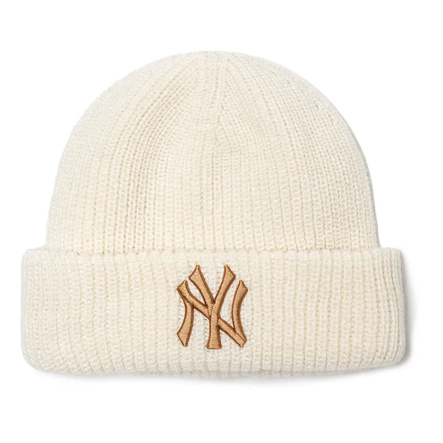 MLB Acrylic 100% - Mũ Len MLB Beanie New York Yankees 3ABNM0736-50CRS Màu Trắng - Vua Hàng Hiệu