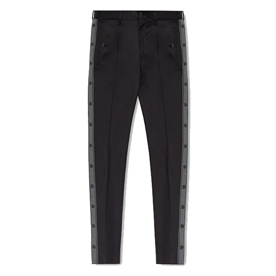 Dolce & Gabbana Quần tây - Quần Tây Nam Dolce & Gabbana D&G Black Pleat Front Trousers With Side Panels GVRHET FUBFA-N0000 Màu Đen - Vua Hàng Hiệu