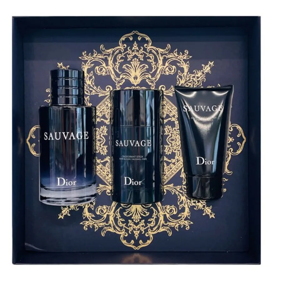 Set Nước Hoa Christian Dior Sauvage EDT 100ml 3pc Gift 3 Món | Vua