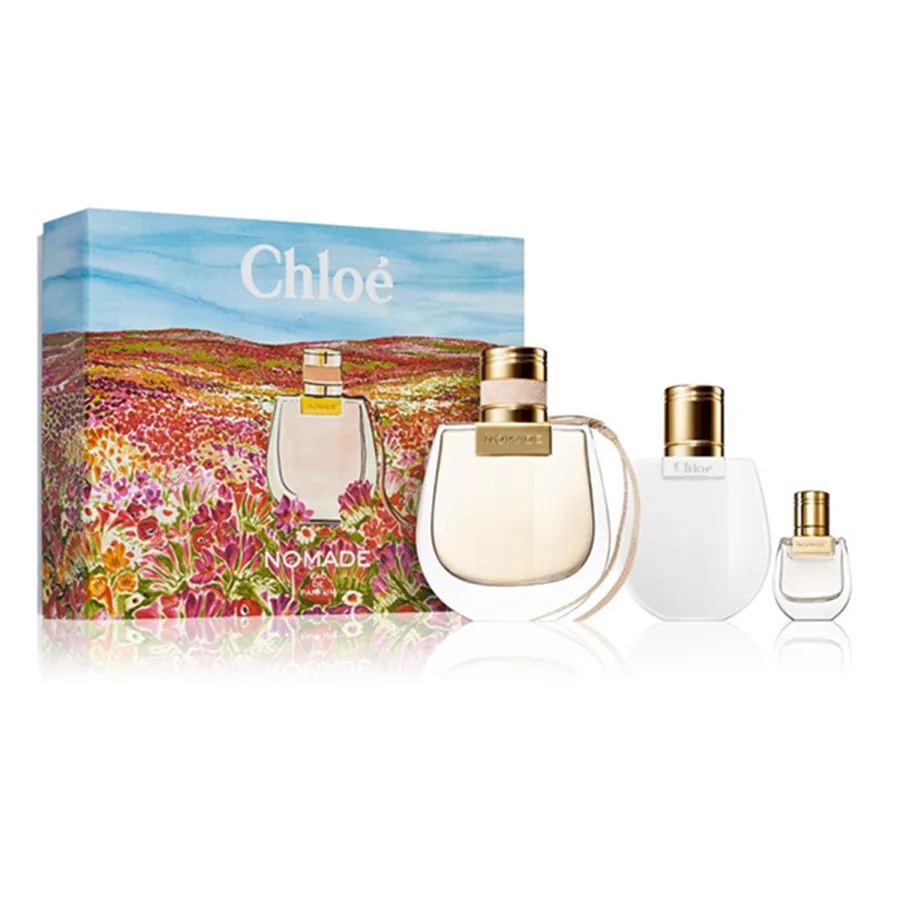 Nước hoa Bộ sản phẩm - Set Nước Hoa Nữ Chloé Nomade Gift Set For Women 3 Món (75ml + 5ml + 100ml) - Vua Hàng Hiệu