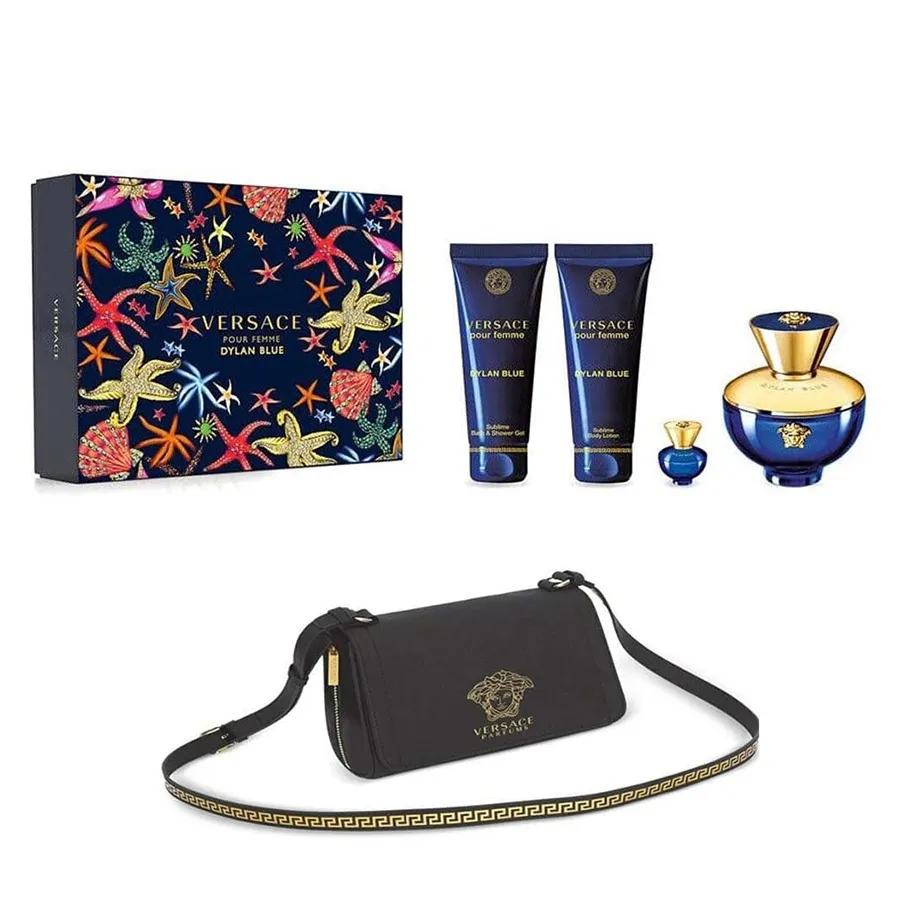 Nước hoa Bộ sản phẩm - Set Nước Hoa Nữ Versace Dylan Blue Pour Femme Gift 5 Món - Vua Hàng Hiệu