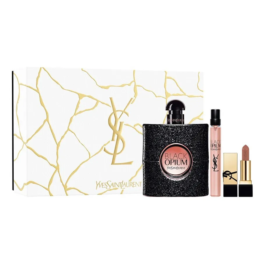 Nước hoa Pháp - Set Nước Hoa Nữ Yves Saint Laurent YSL Black Opium Eau De Parfum Gift Set 2023 3 Món - Vua Hàng Hiệu