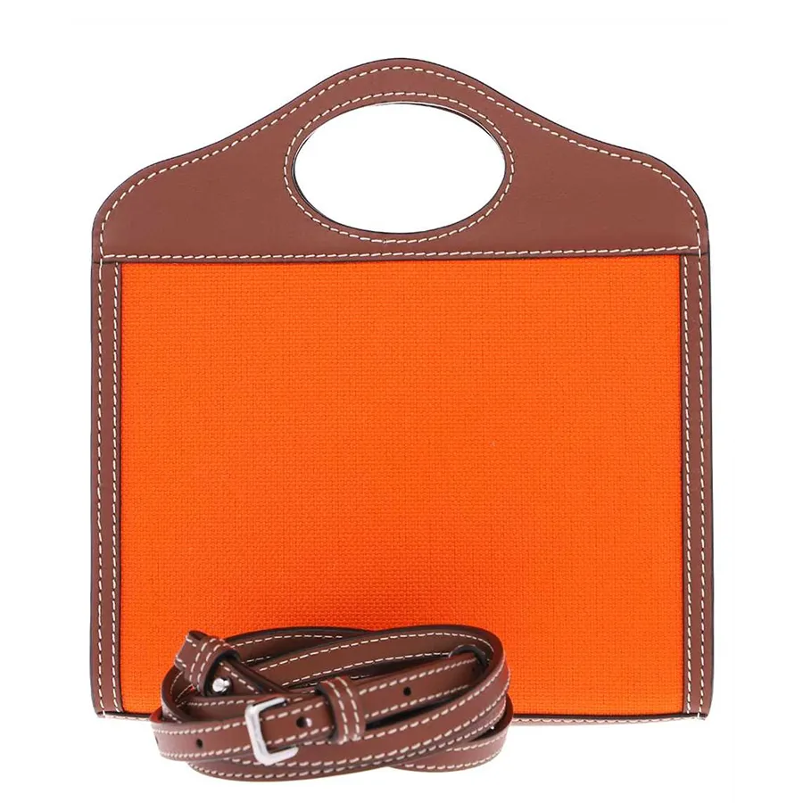 Túi Đeo Chéo Nữ Burberry Mini Two-Tone Canvas And Leather Pocket