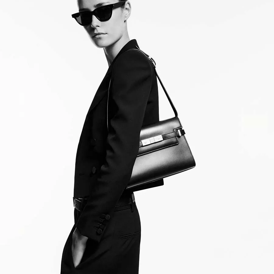 Túi Đeo Vai Nữ Yves Saint Laurent YSL Manhattan Small Shoulder Bag In Box  6756260SX0W1000 Màu Đen