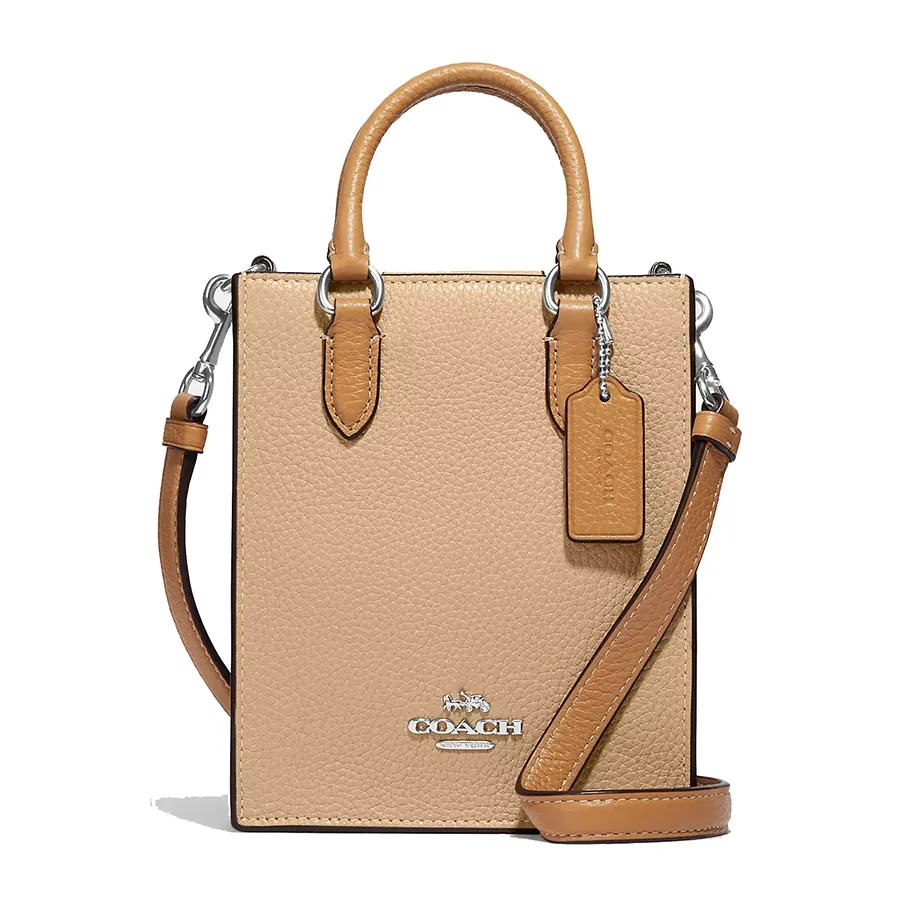 Túi Xách Nữ Coach North South Mini Tote In Colorblock CK170 Màu Vàng Cát
