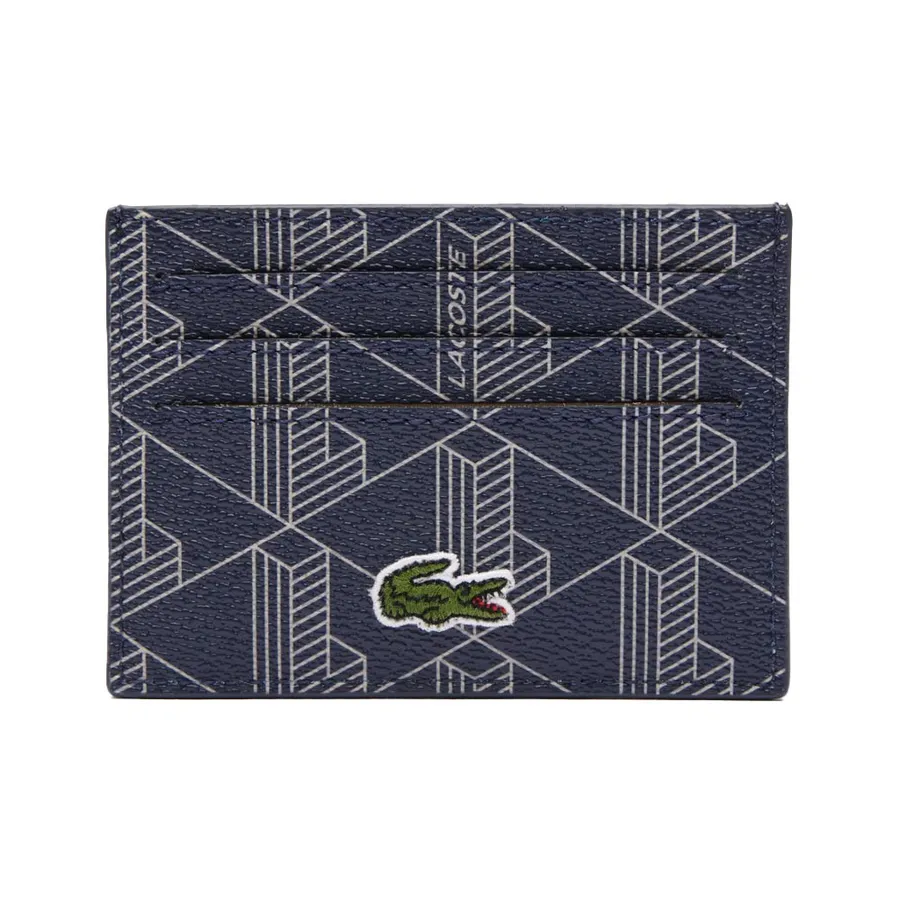 Túi xách Xanh navy - Ví Đựng Thẻ Lacoste The Blend Monogram Print Card Holder NH4484BG Màu Xanh Navy - Vua Hàng Hiệu