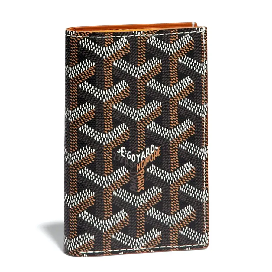 Túi xách Goyard Unisex - Ví Goyard Saint Pierre Card Holder Màu Đen Cam - Vua Hàng Hiệu