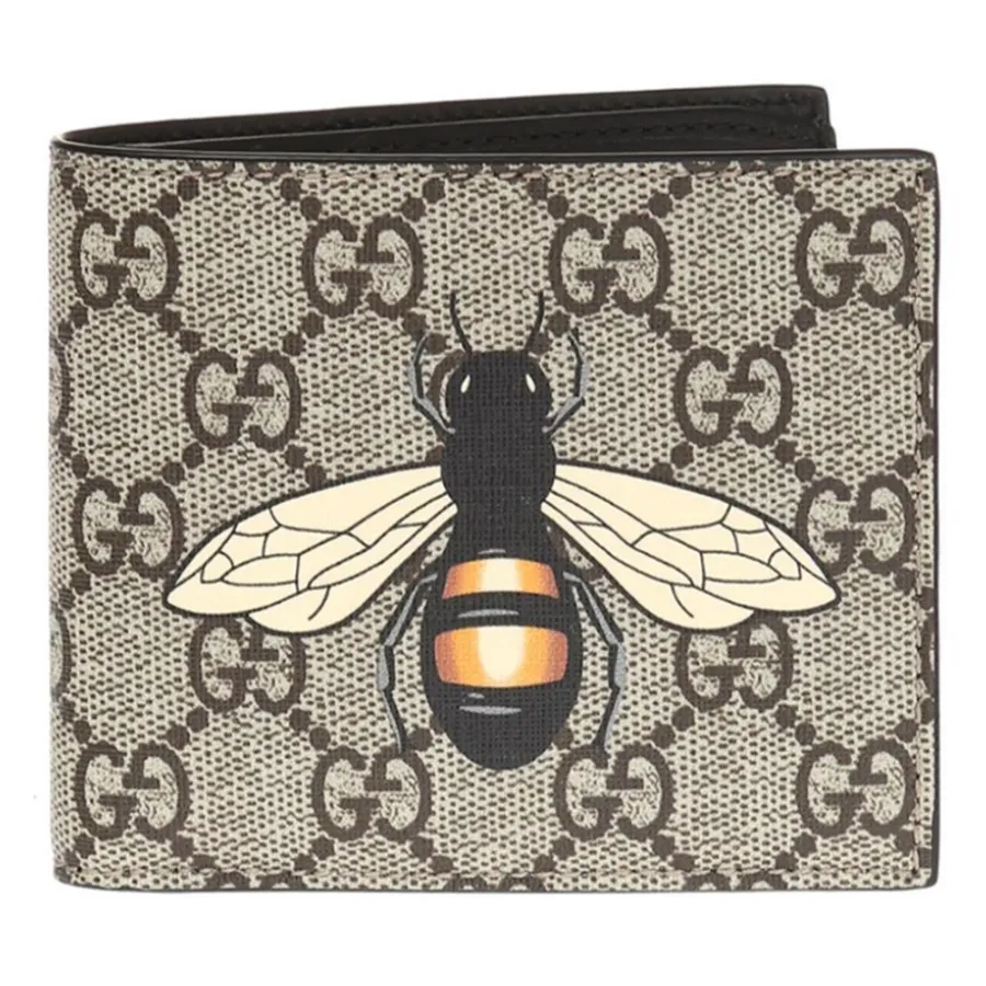 Túi xách Gucci Ví - Ví Nam Gucci Bee Print GG Supreme Màu Nâu - Vua Hàng Hiệu