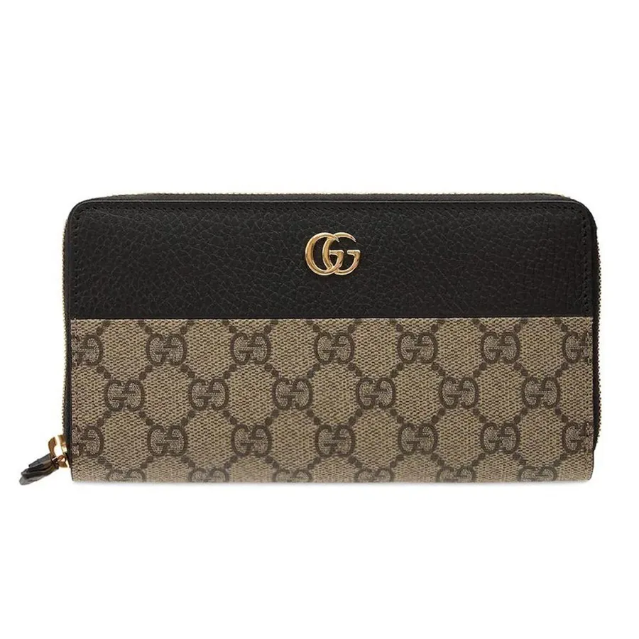 Túi xách Da / Vải - Ví Nữ Gucci Marmont GG Supreme Wallet Màu Nâu Đen - Vua Hàng Hiệu
