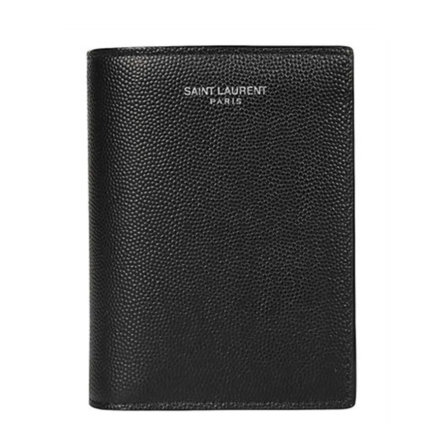 Ví Yves Saint Laurent YSL Plain Leather Folding Wallet Logo Màu Đen N-HM