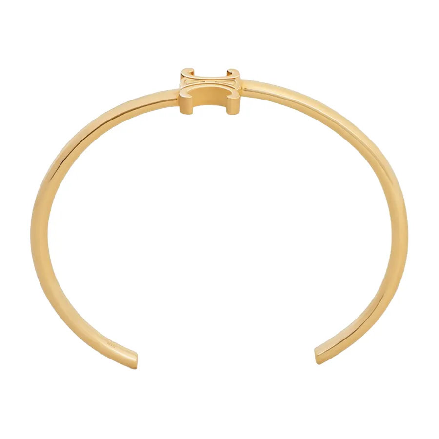 Celine - Vòng Đeo Tay Nữ Celine Triomphe Asymmetric Cuff In Brass With Gold Finish Màu Vàng - Vua Hàng Hiệu