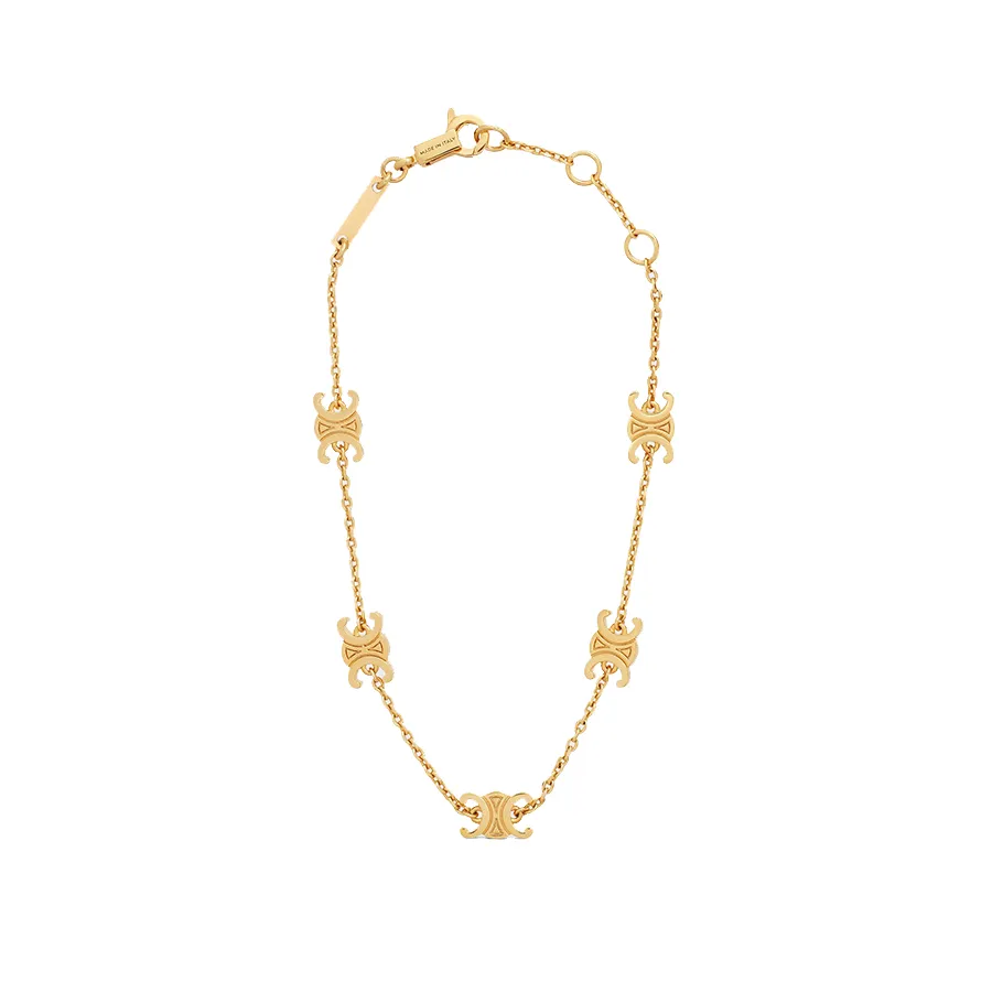 Celine - Vòng Đeo Tay Nữ Celine Triomphe Mini Triomphe Bracelet In Brass With Gold Finish Màu Vàng - Vua Hàng Hiệu