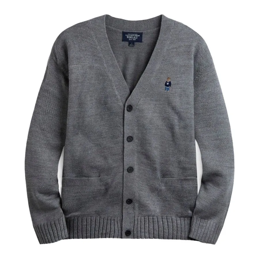 Thời trang - Áo Cardigan WHOAU Steve Vsneck WHCKD4901U Màu Xám - Vua Hàng Hiệu