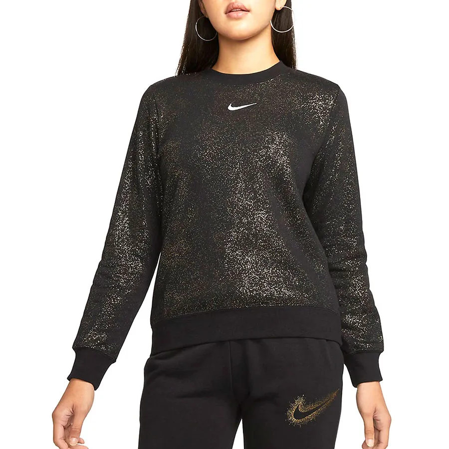Thời trang Polyester, Cotton - Áo Dài Tay Nữ Nike Sportwear Crewneck Sweatshirt DQ6773-010 Màu Đen - Vua Hàng Hiệu