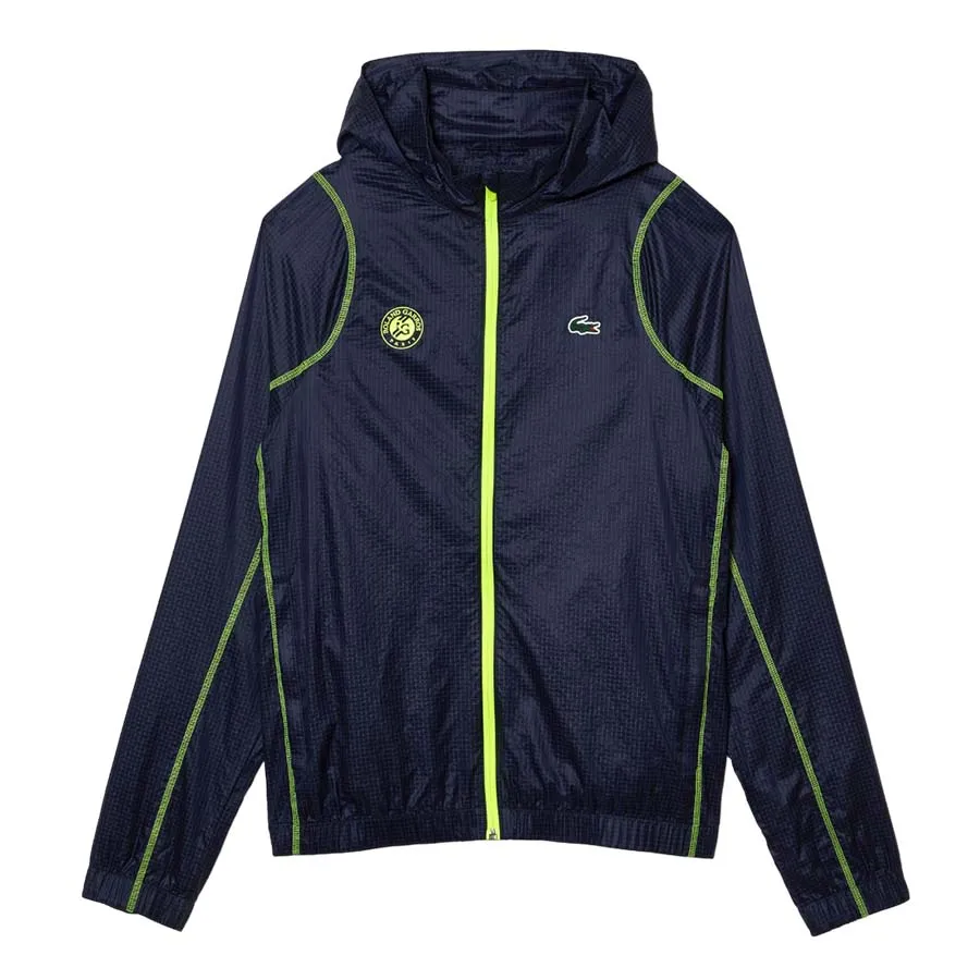 Thời trang Polyamide - Áo Khoác Gió Nam Lacoste Men’s Sport Roland Garros Edition Post-Match Jacket BH6382 - ZWI Màu Xanh Navy Size 44 - Vua Hàng Hiệu