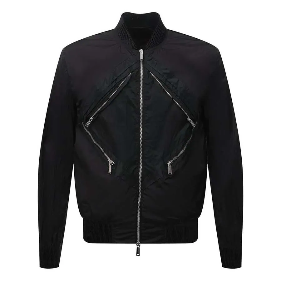 Thời trang Vải Nylon - Áo Khoác Nam Dsquared2 Zipped Nylon Jacket S71AN0277 Màu Đen Size 46 - Vua Hàng Hiệu