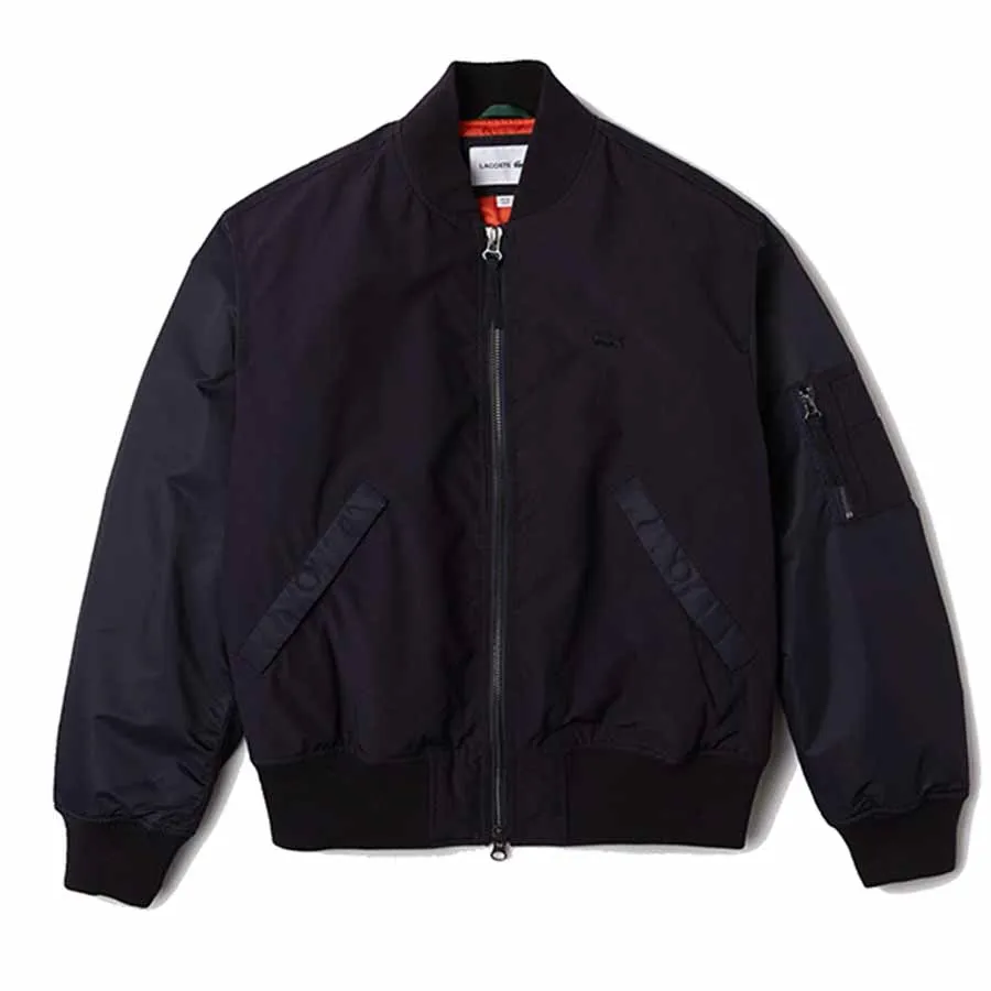 o Khoc Nam Lacoste Men's Stand Collar Black Coat BH2510 - F2W Mu ...