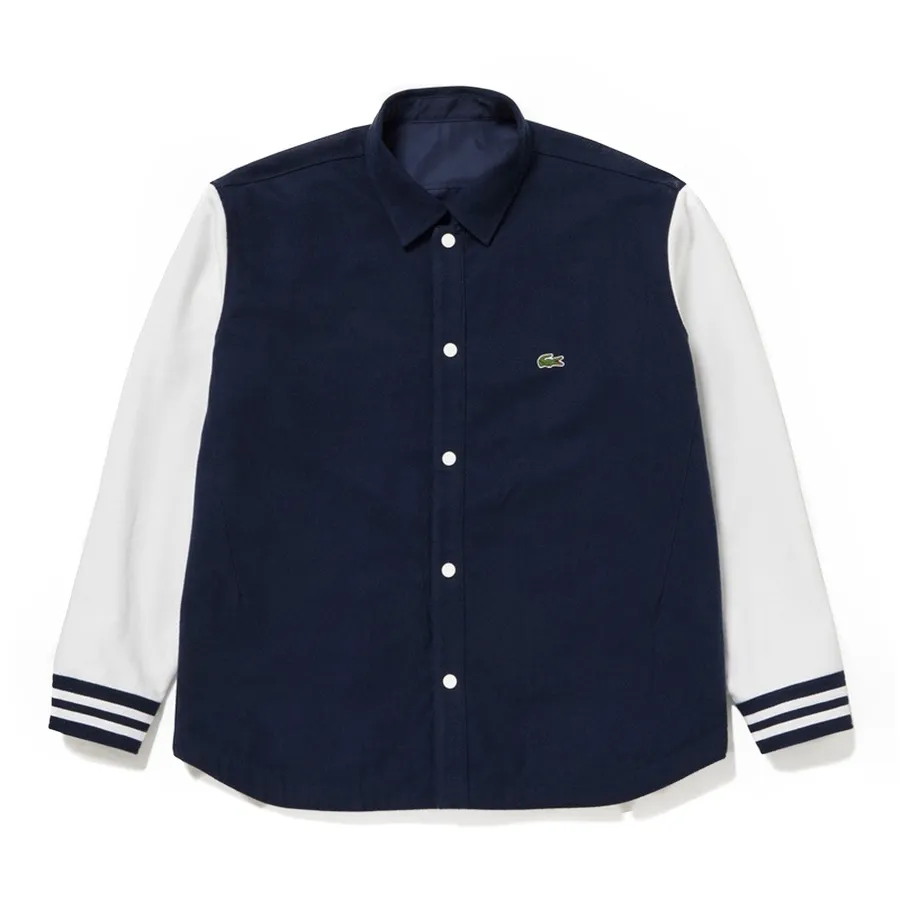 Thời trang Cotton, nylon - Áo Khoác Nam Lacoste Reversible Shirt Jacket CH7189-99 Hai Mặt Màu Xanh Navy - Vua Hàng Hiệu