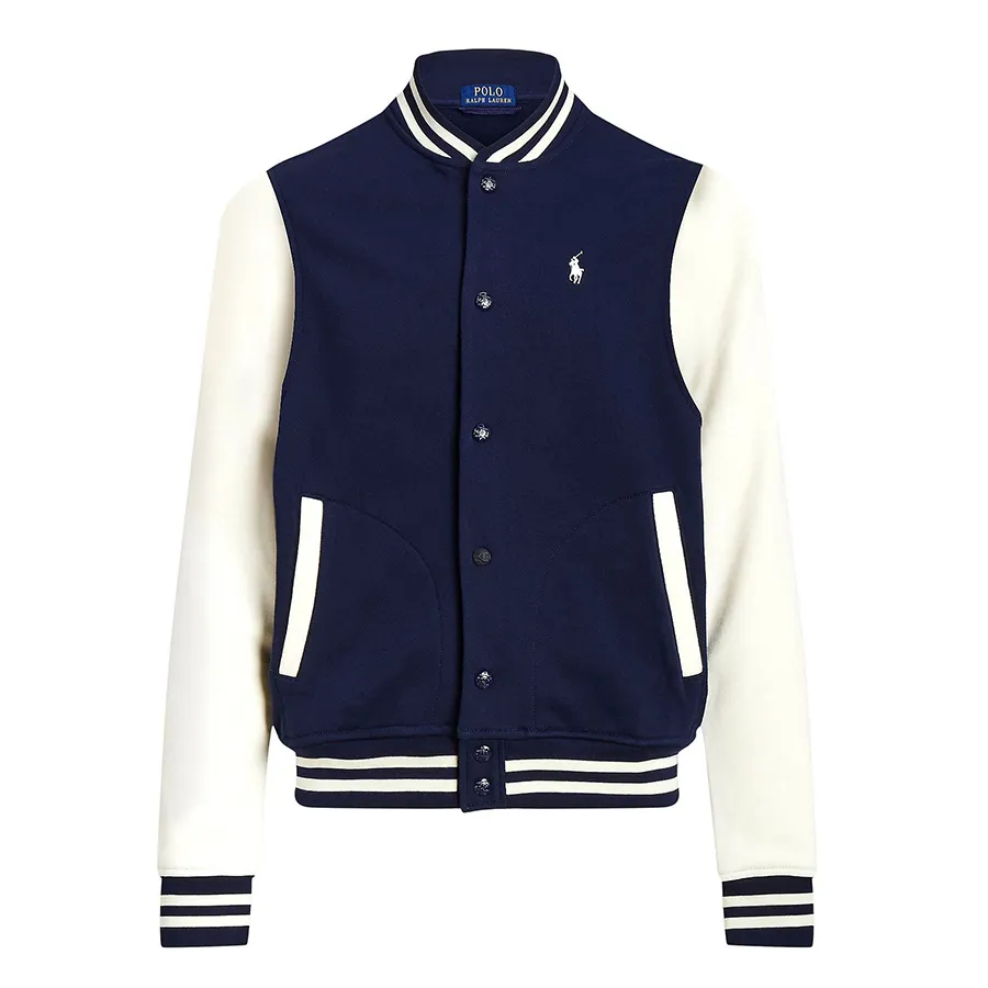 Thời trang Áo khoác - Áo Khoác Nam Ralph Lauren Fleece Baseball Jacket 7913001 Màu Xanh Navy Size M - Vua Hàng Hiệu