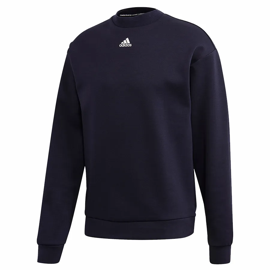 Thời trang Adidas Cotton - Áo Nỉ Nam Adidas Men's 3 Stripes Crew Trainer FI7952 Màu Xanh Đen Size M - Vua Hàng Hiệu