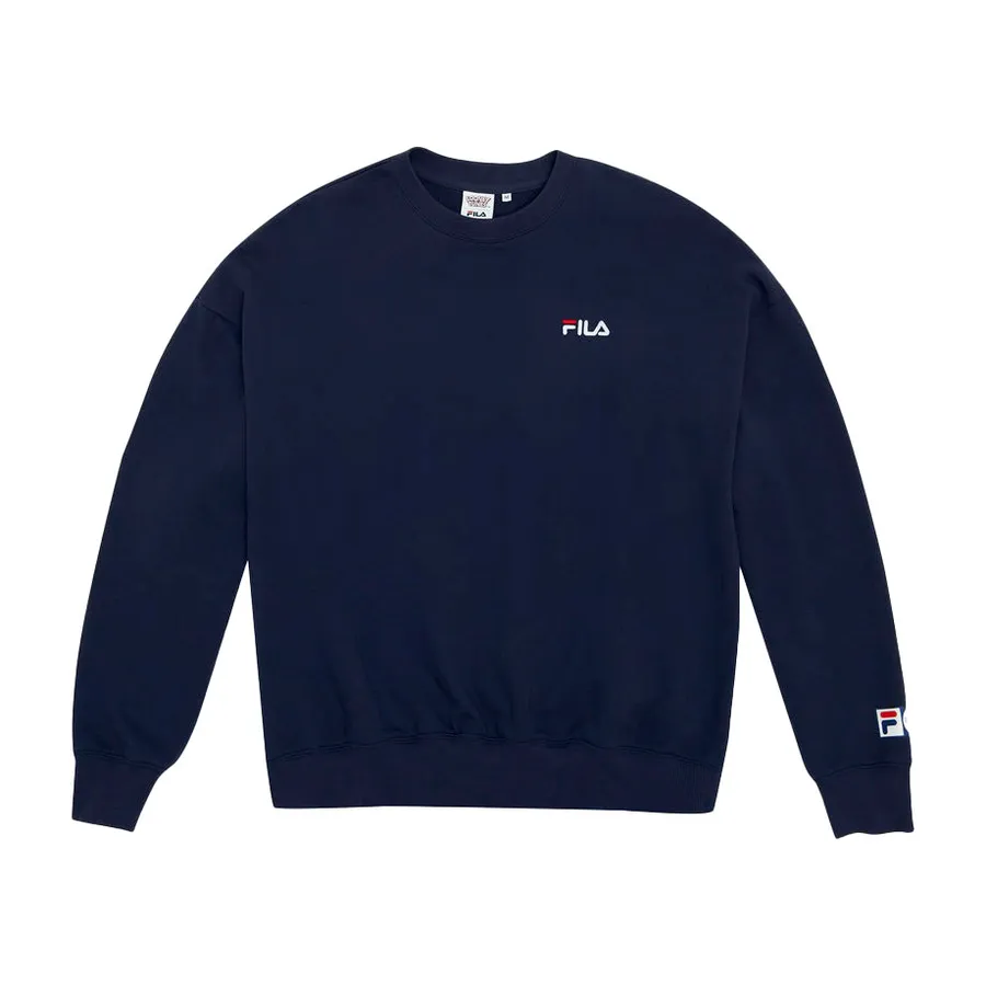 Thời trang Fila Hàn Quốc - Áo Nỉ Sweater Fila FW2SSF1143X-DNA Màu Xanh Navy - Vua Hàng Hiệu