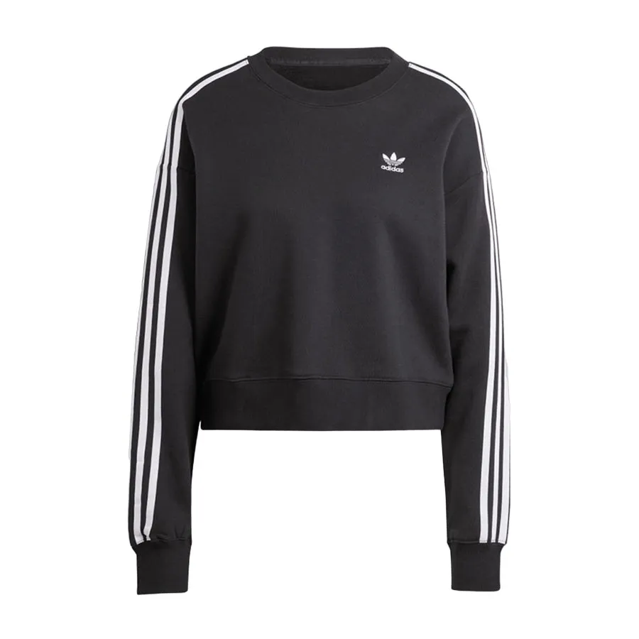 Thời trang Adidas Cotton - Áo Nỉ Sweater Nữ Adidas Adicolor Classics Loose Sweatshirt IK6484 Màu Đen - Vua Hàng Hiệu