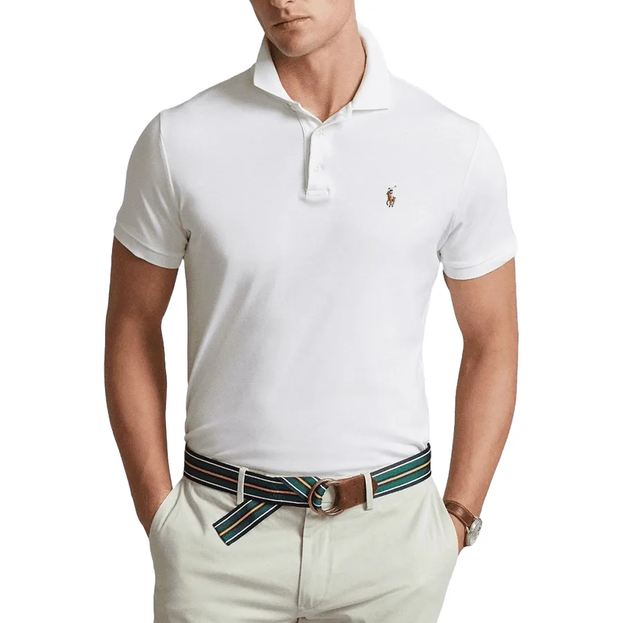 Thời trang Ralph Lauren 100% Cotton - Áo PoLo Nam Ralph Lauren Polo Shirt 710832749013 GB02 Màu Trắng Size L - Vua Hàng Hiệu