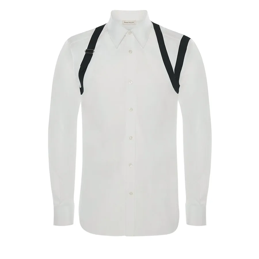 Thời trang Alexander Mcqueen Áo sơ mi - Áo Sơ Mi Nam Alexander Mcqueen Cage Harness Shirt In White Màu Trắng Size S - Vua Hàng Hiệu