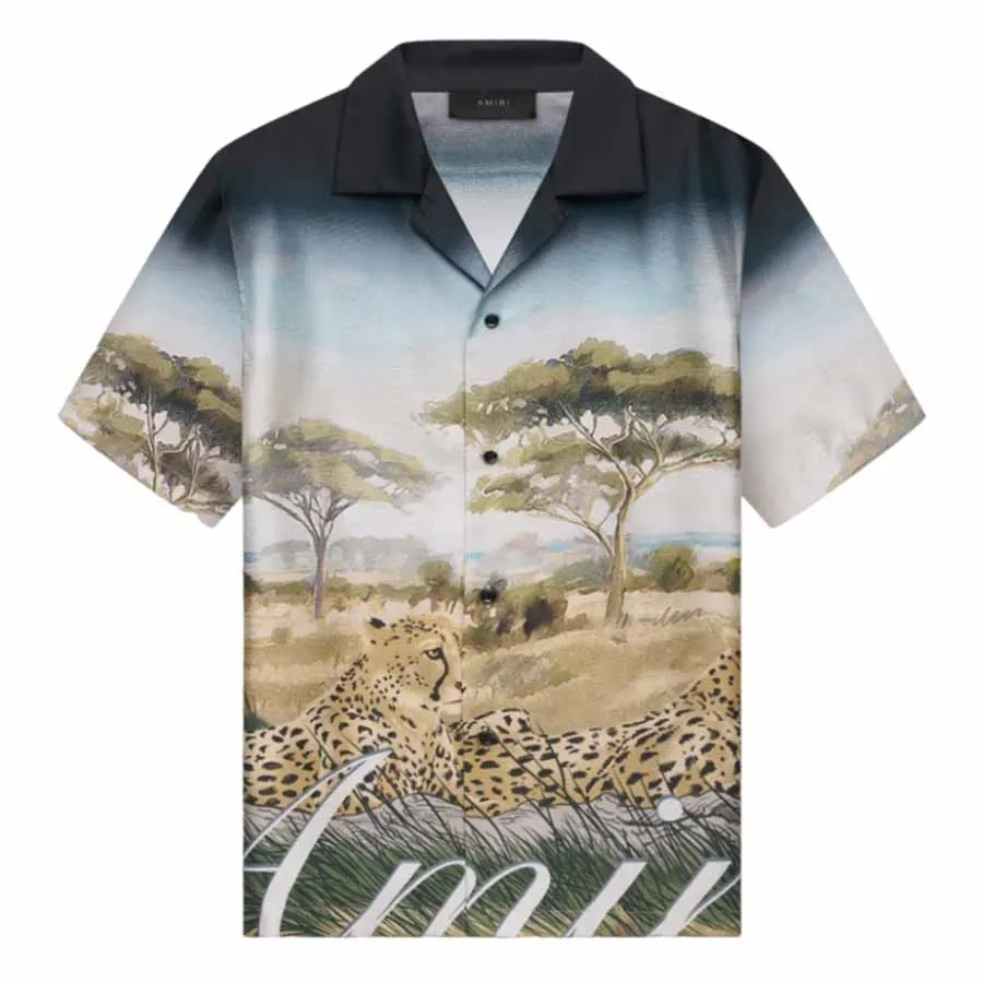Amiri - Áo Sơ Mi Nam Amiri Men’s Cheetah Print Bowling Shirt Phối Màu - Vua Hàng Hiệu