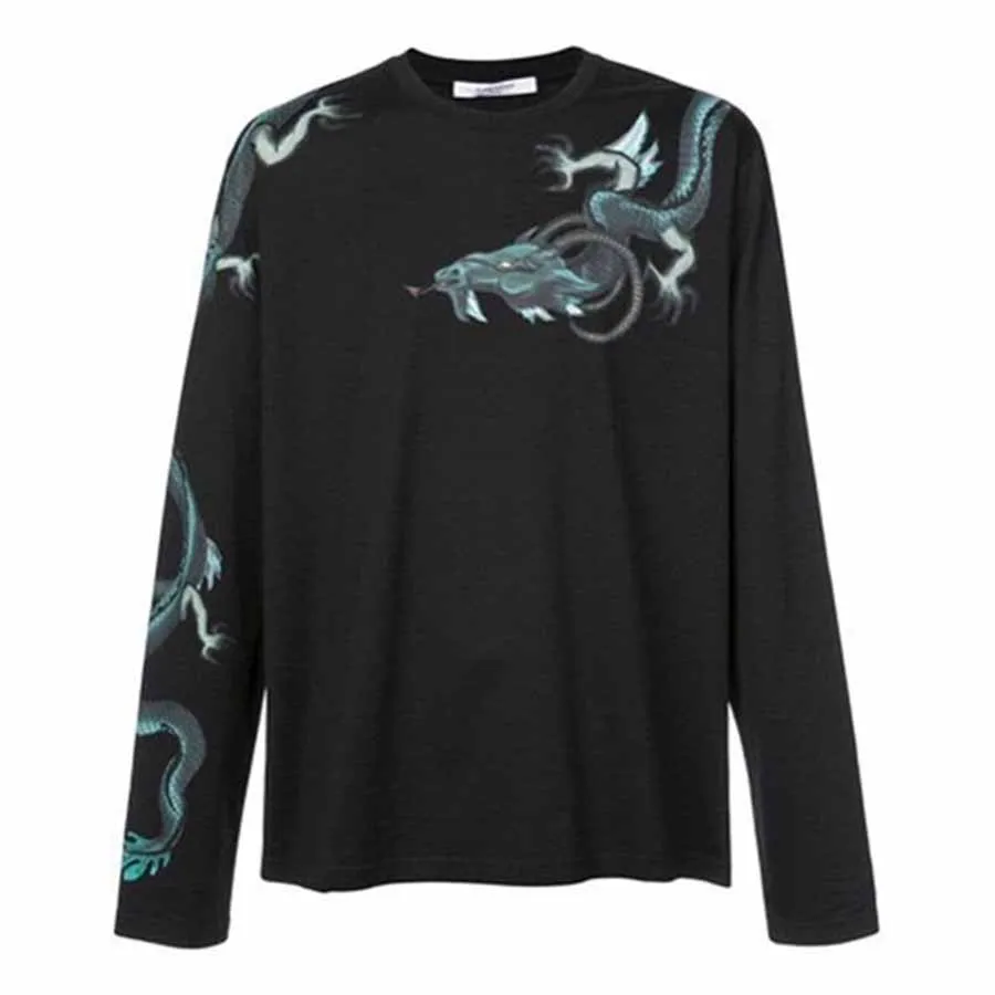 Givenchy - Áo Thun Nam Givenchy Long Sleeve Dragon Print Shirt Màu Đen - Vua Hàng Hiệu