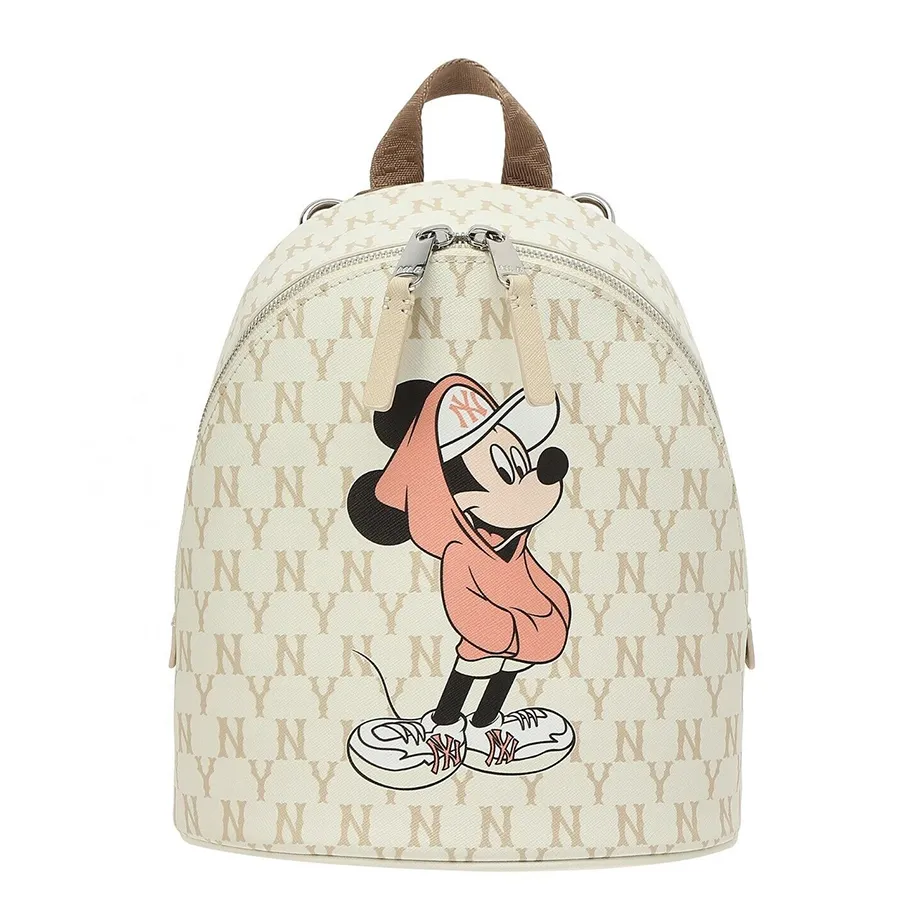 Túi xách Da / Vải - Balo Mini MLB x Disney Monogram New York Yankees 32BGK1011-50B Màu Beige - Vua Hàng Hiệu