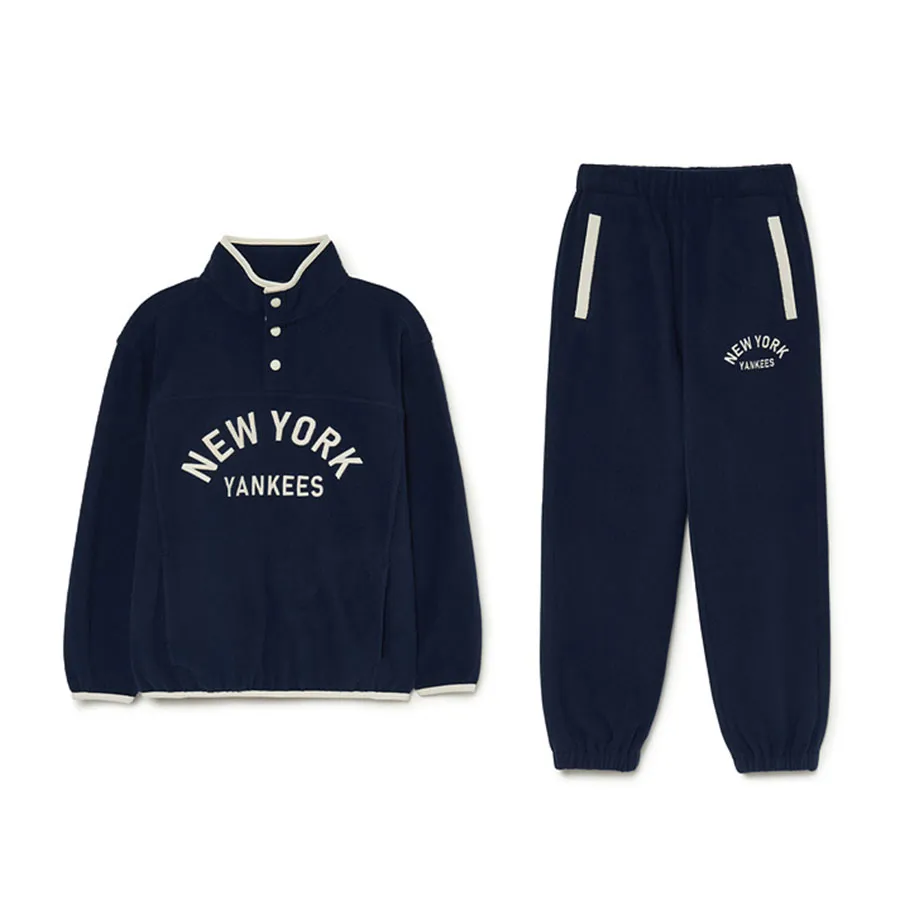 Thời trang Trẻ em - Bộ Quần Áo Nỉ Trẻ Em MLB Varsity Half-Zip MTM Set-Up New York Yankees 7AS2BV336-50NYS Màu Xanh Navy - Vua Hàng Hiệu