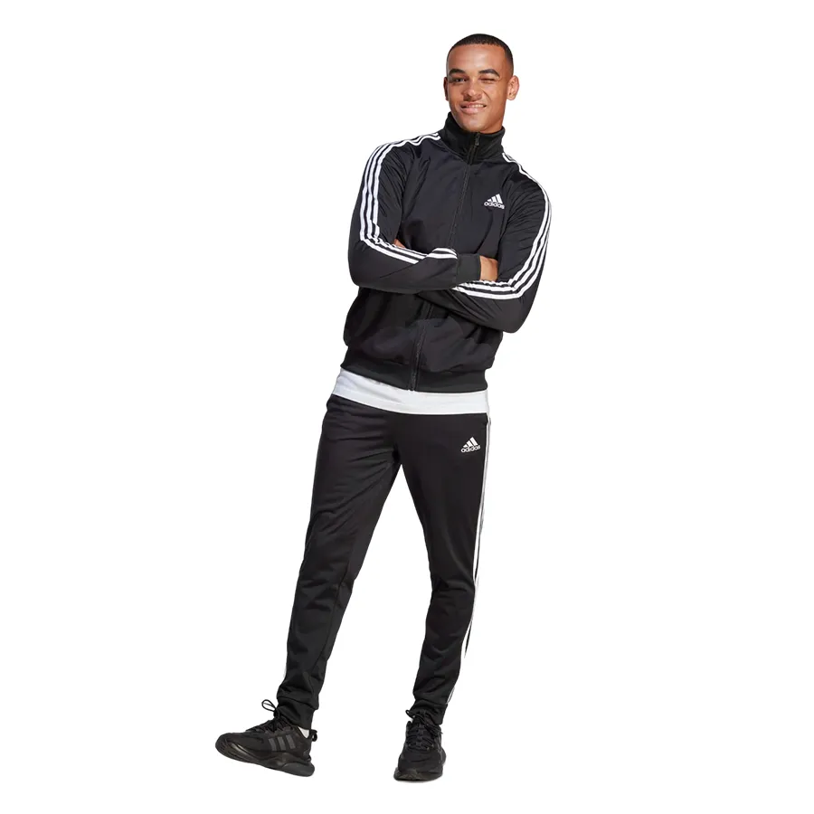 Adidas Bộ thể thao - Bộ Thể Thao Nam Adidas Track Suit Tricot 3 Sọc Basic IC6747 IC6750 Màu Đen Size S - Vua Hàng Hiệu