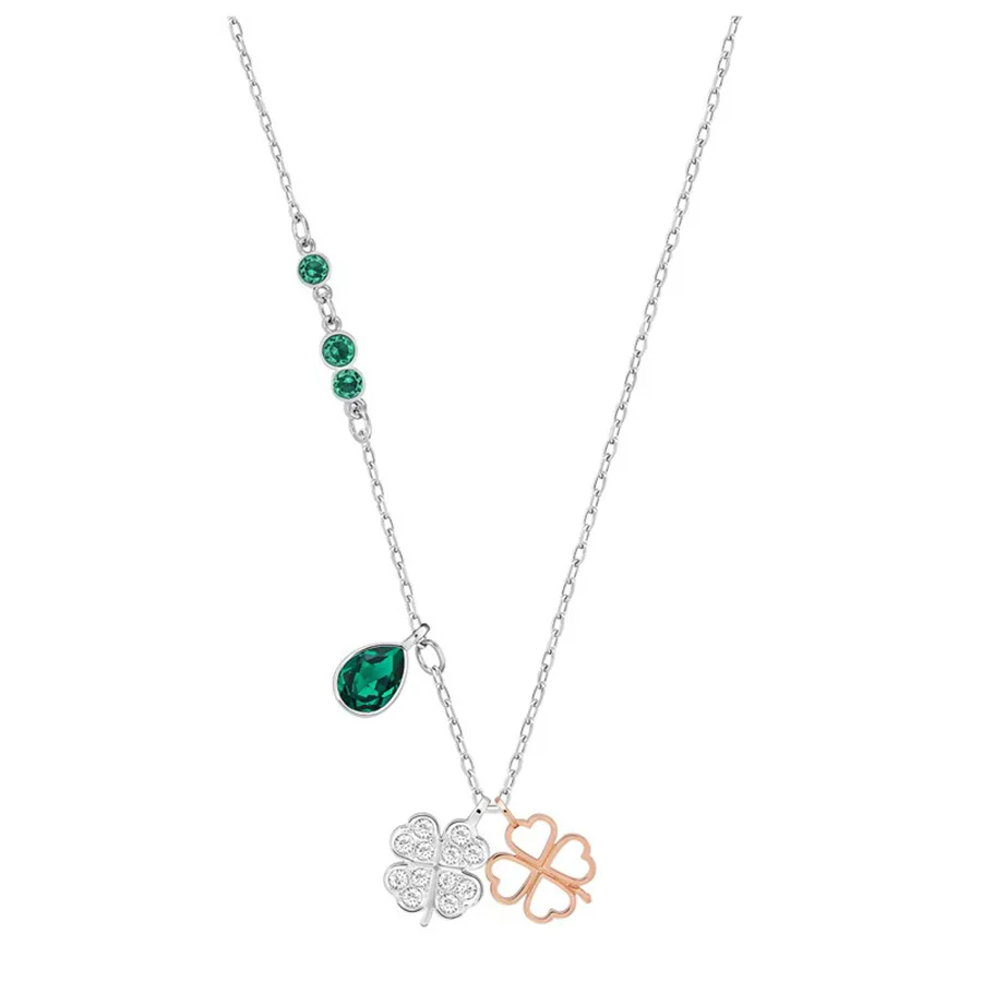 Trang sức Swarovski Dây chuyền - Dây Chuyền Nữ Swarovski Duo Clover Pendant 5139471 Phối Màu - Vua Hàng Hiệu