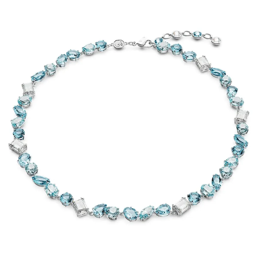 Dây Chuyền Nữ Swarovski&nbsp;Gema Necklace Mixed Cuts, Blue, Rhodium Plated&nbsp;5666007 Màu Xanh Blue