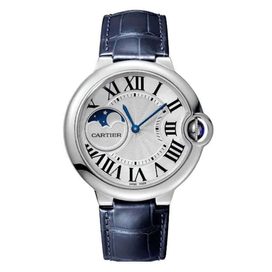 Đồng hồ Cartier Mã giảm giá - Đồng Hồ Nam Cartier Ballon Bleu De Moonphase WSBB0020 37mm Màu Bạc Xanh - Vua Hàng Hiệu
