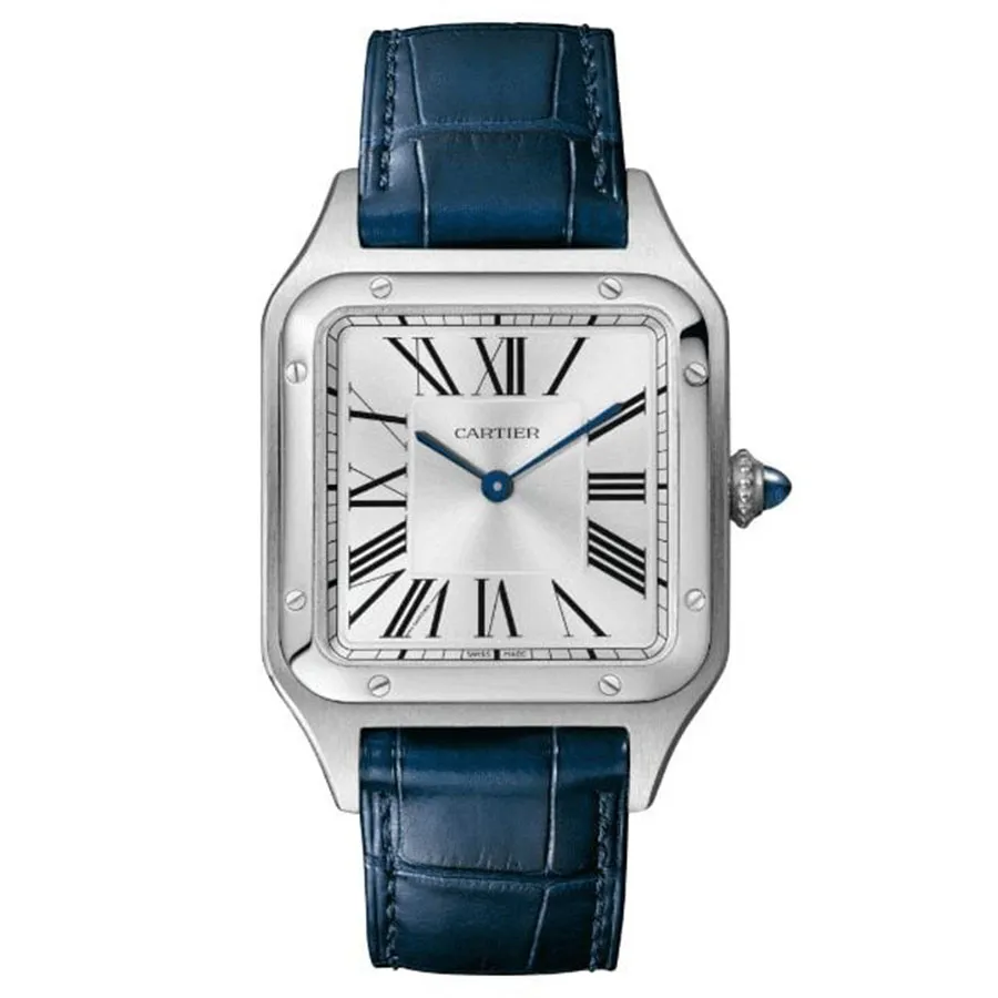 Cartier Mặt vuông - Đồng Hồ Nam Cartier Santos Dumont WSSA0022 43.5mm Màu Bạc Xanh - Vua Hàng Hiệu