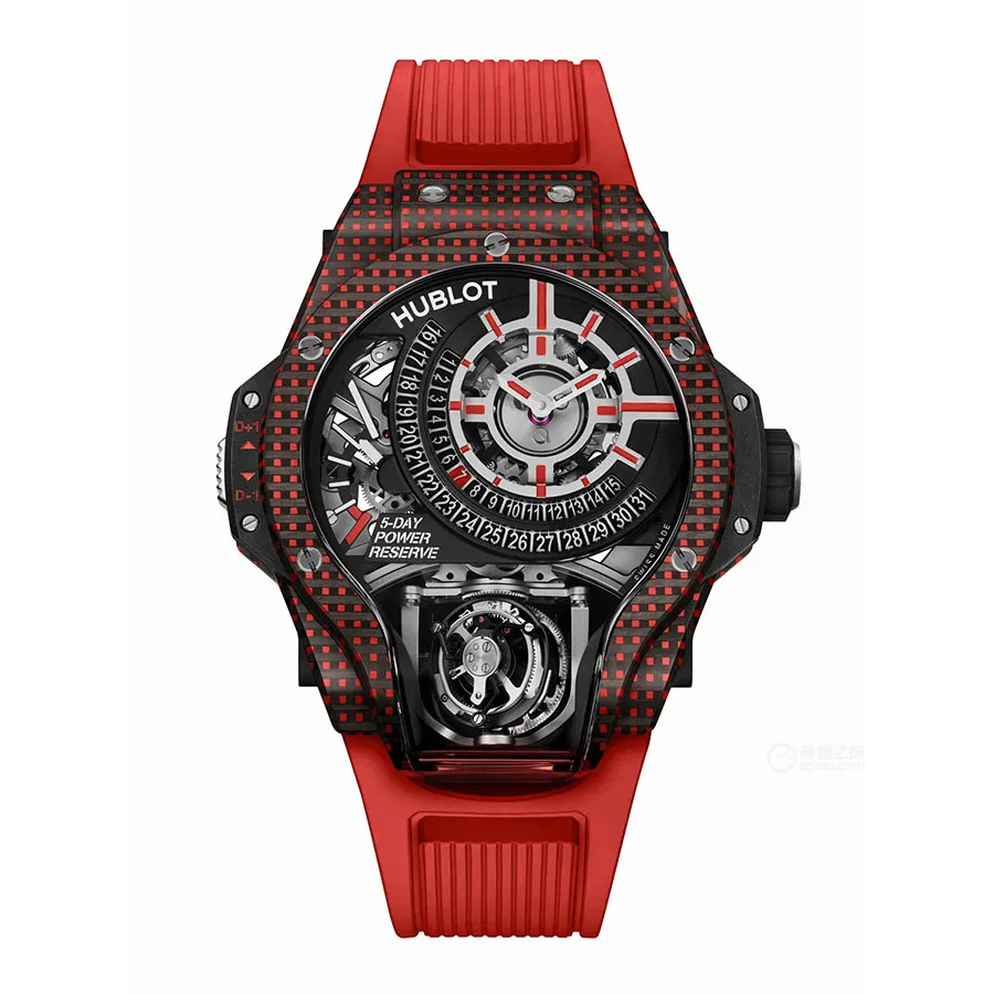 Đồng hồ Đỏ - Đồng Hồ Nam Hublot MP-09 Tourbillon Bi-Axis Red 3D Carbon Watch 909.QDG.1120.RX Màu Đỏ - Vua Hàng Hiệu