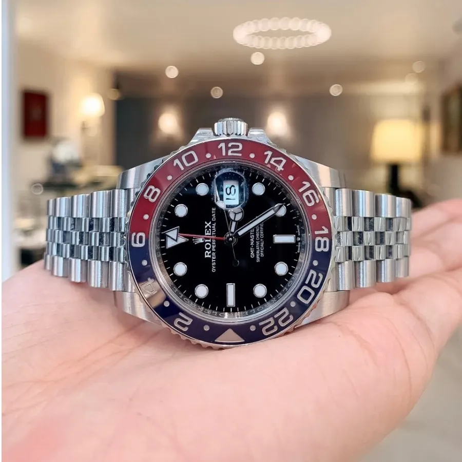 Đồng Hồ Nam Rolex GMT Master II Steel Pepsi 126710BLRO Màu Bạc