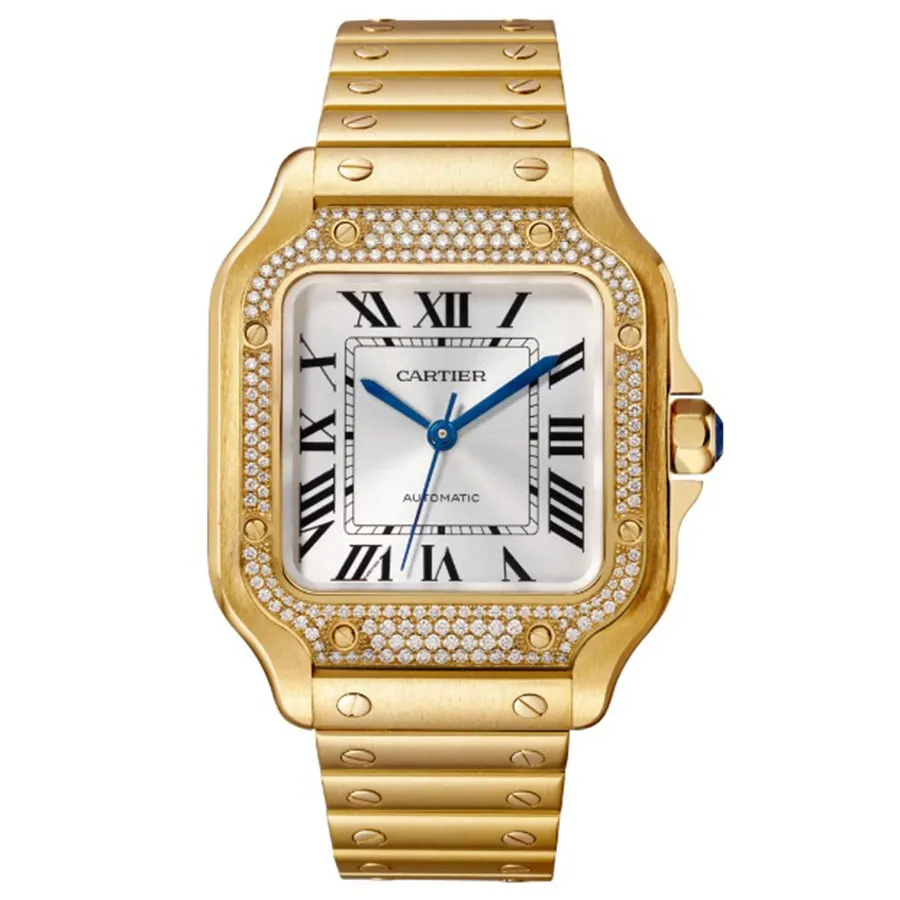 Cartier Mặt vuông - Đồng Hồ Nữ Cartier Santos De Cartier WJSA0010 35,1mm Màu Vàng Trắng - Vua Hàng Hiệu