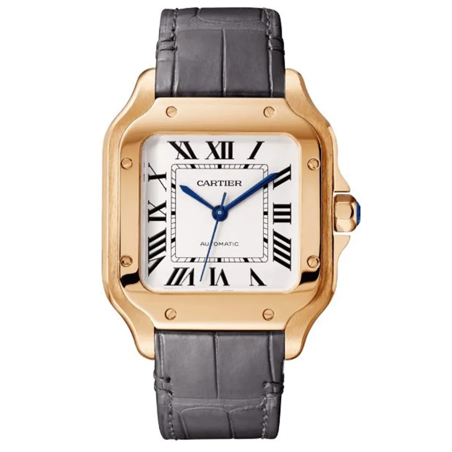 Đồng hồ - Đồng Hồ Nữ Cartier Santos De WGSA0028 35,1mm Màu Xám/ Vàng Hồng - Vua Hàng Hiệu